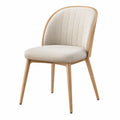 Chaise de salle à manger 52 x 59 x 82 cm tissu beige bois naturel dossier capitonné