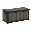 Coffre de rangement extérieur 120 x 60 x 63 cm aspect bois gris anthracite avec couvercle