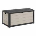 Coffre de rangement extérieur 122 x 61 x 62 cm en résine gris/noir avec couvercle